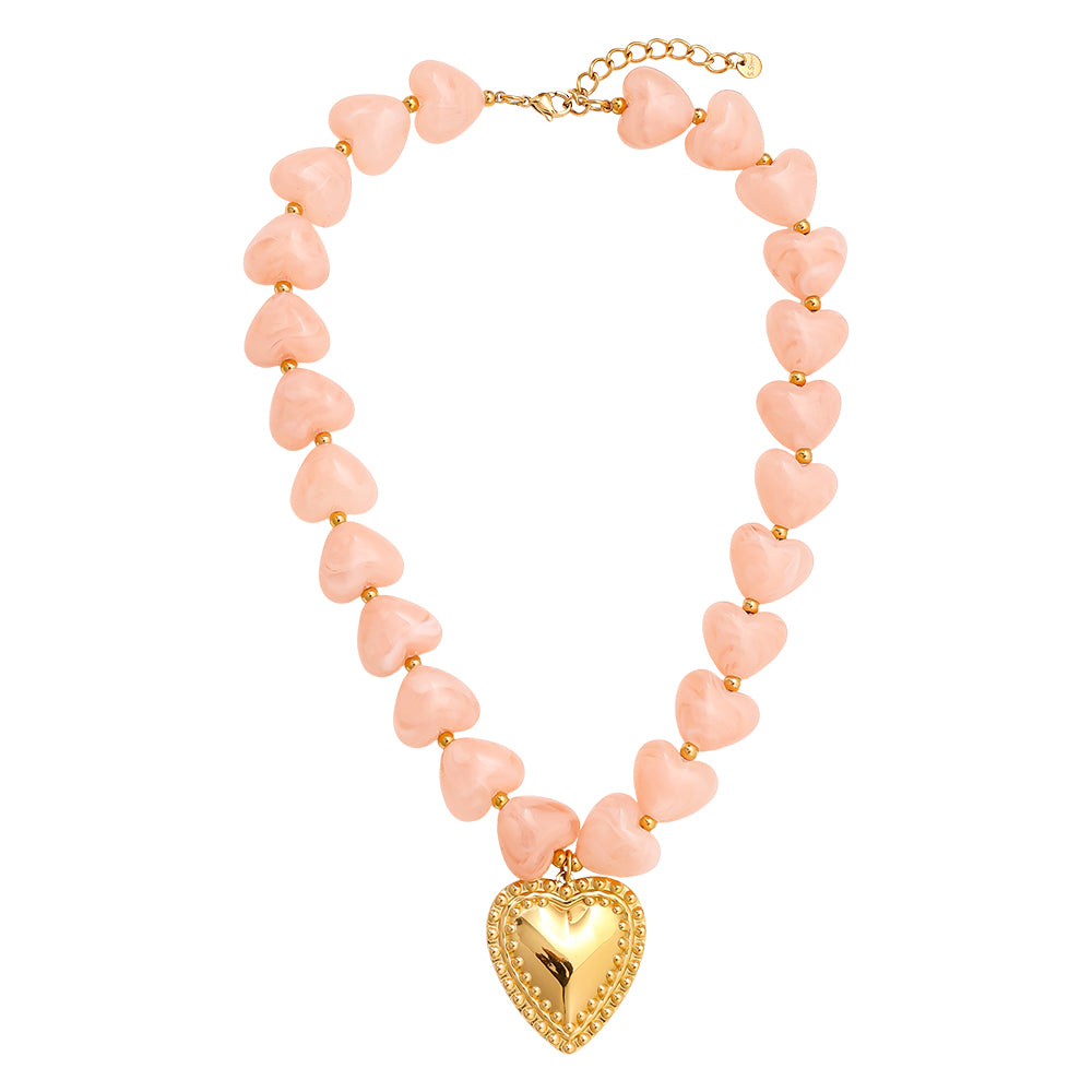AIRUNO Halskette - Acrylic Heart Chain Getragen