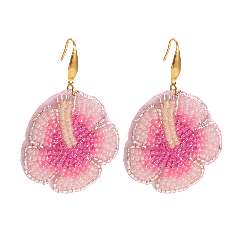 JESOLO Ohrringe Pinke Beads Gold