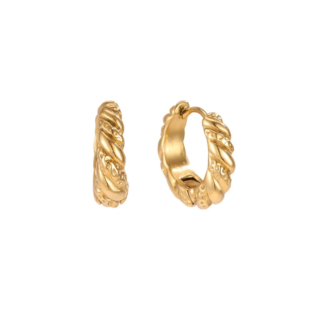 Ferrara Creolen in Gold, gedrehte Form, 19 mm, Produktansicht