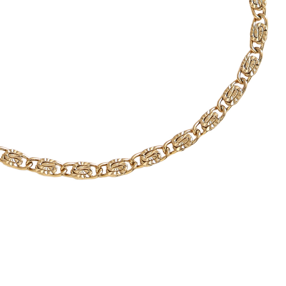 Orvieto Armband in Gold, Ovalglieder mit Strahlenprägung, Ansicht 2