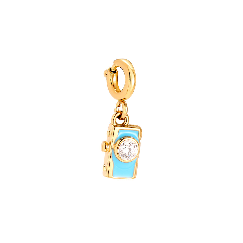 ALBIGNASEGO Charm Blue Camera Gold