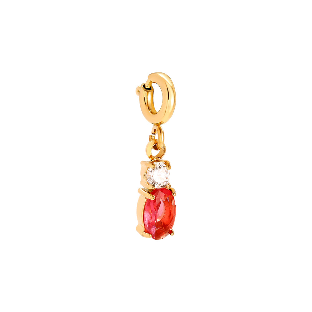 ALFONSINE Charm Pink Oval Diamond Gold