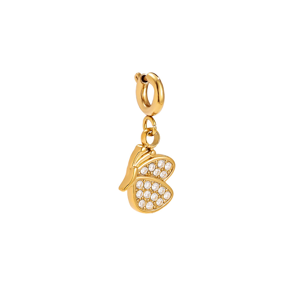 AGRATE Charm - Edelstahl Pendant Schmetterling Detail