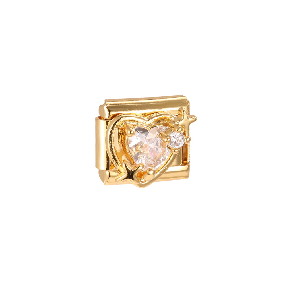 ANZOLA Charm Herz Zirkonia Gold